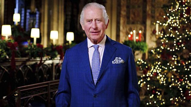 Britský král Karel III při svém vánočním poselství, 25. prosince 2022