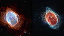 Vesmírný dalekohled NASA James Webb Space Telescope odhalil detaily planetární mlhoviny Jižní prstenec, které byly dříve astronomům skryty. Planetární mlhoviny jsou obaly plynu a prachu vyvržené z umírajících hvězd