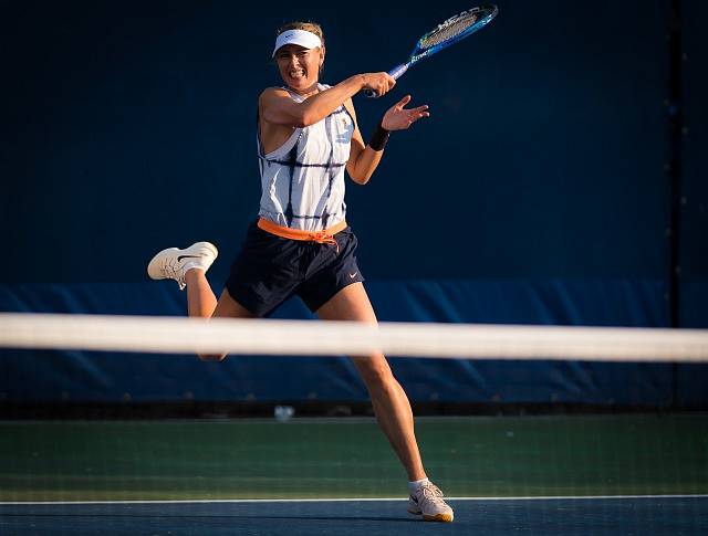 Maria Šarapovová během tréninku na US Open