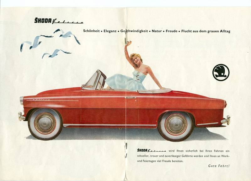 Reklamní letáky a prospekty na socialistické osobní automobily