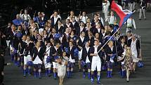 Čeští sportovci při slavnostním zahájení olympijských her v Londýně