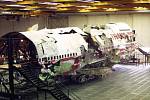Torzo letadla Boeing 747-100 společnosti TWA. Let 800 skončil tragicky, výbuchem nad Atlantickým oceánem. Zemřelo 230 lidí.