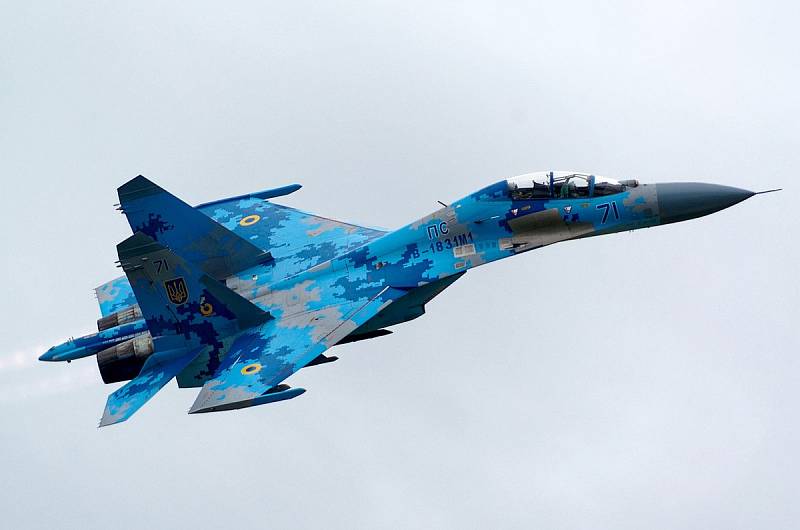 Suchoj Su-27 ukrajinských ozbrojených sil na letecké přehlídce Radom Air Show