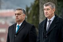 Premiér Andrej Babiš a jeho maďarský protějšek Viktor Orbán při dřívější návštěvě Prahy. 