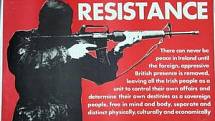 Plakát Irské republikánské armády z roku 1980, vyzývající k odporu proti Británii