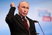 Vladimir Putin při projevu po prezidentských volbách