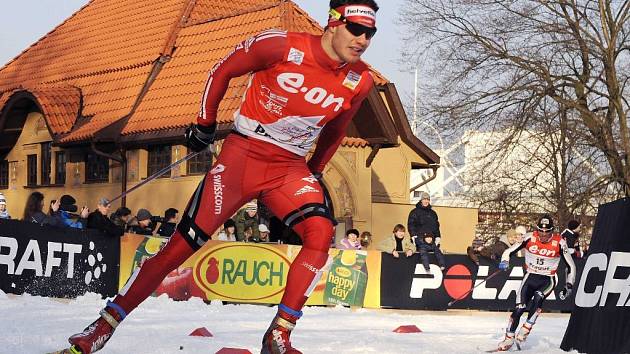 Švýcar Dario Cologna na trati Tour de Ski v Praze - Holešovicích.