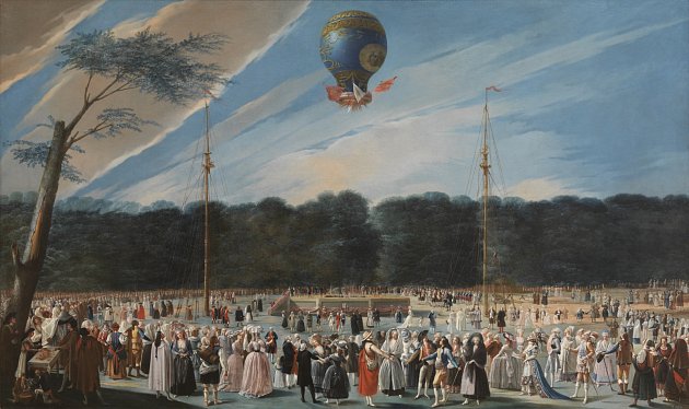 Španělský malíř Carnicero zachytil na jednom ze svých obrazů historickou událost letu balónu Montgolfier Francouze Bouclého v zahradách Aranjuez 5. června 1784. Letu, jenž prý skončil nehodou, přihlížela královská rodina, dvůr i lid v tradičních krojích