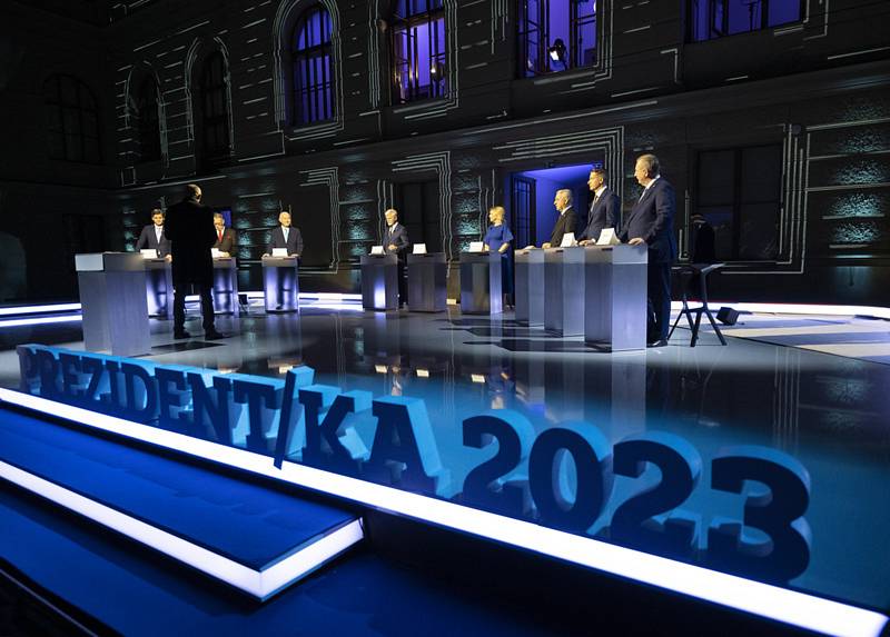 Debata prezidentských kandidátů v České televizi před prvním kolem voleb, 8. ledna 2023, Praha