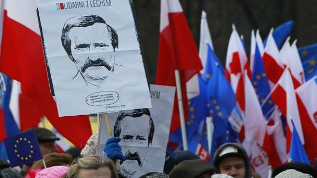 Sobotní demonstrace ve Varšavě.