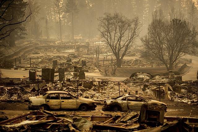 Lesní požáry v Kalifornii.