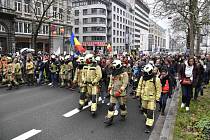Demonstrace odpůrců protikoronavirových opatření v Bruselu, 5. prosince 2021