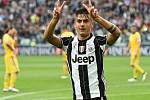 Paulo Dybala z Juventusu se raduje z gólu proti Sampdorii.