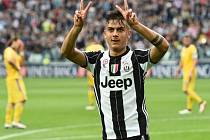 Paulo Dybala z Juventusu se raduje z gólu proti Sampdorii.