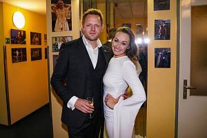 Jan Kříž s manželkou Marií Křížovou po premiéře muzikálu Biograf láska