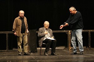 Milan Stehlík, Radovan Lukavský a Miroslav Donutil na zkoušce inscenace Don Juan 13. unora 2008