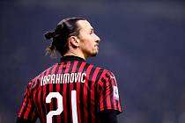 Švédský útočník Zlatan Ibrahimović v dresu AC Milan