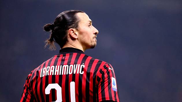 Švédský útočník Zlatan Ibrahimović v dresu AC Milan