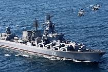 Křižník Moskva, někdejší vlajková loď ruské Černomořské flotily.