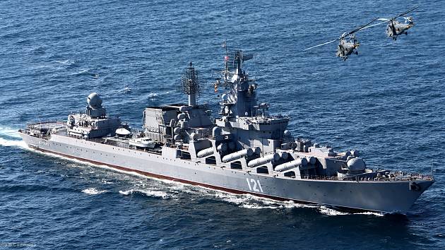 Křižník Moskva, někdejší vlajková loď ruské Černomořské flotily.