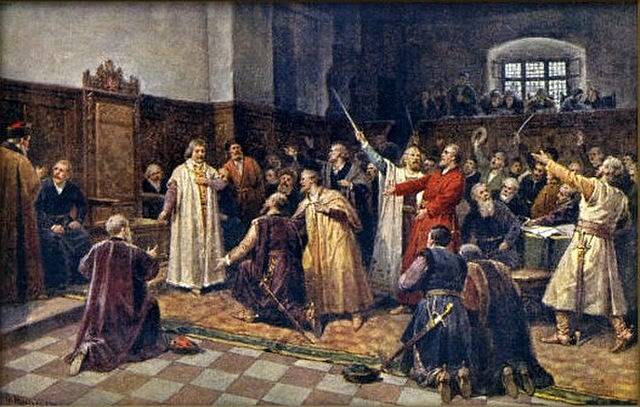 Josef Mathauser: Zvolení Jiříka z Poděbrad králem českým roku 1458