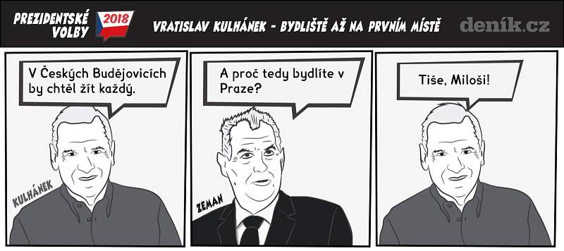 Prezidentské volby - komiks - Vratislav Kulhánek - Bydliště až na prvním místě