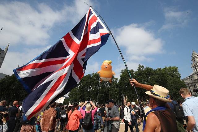 Protesty proti Donaldu Trumpovi v Londýně