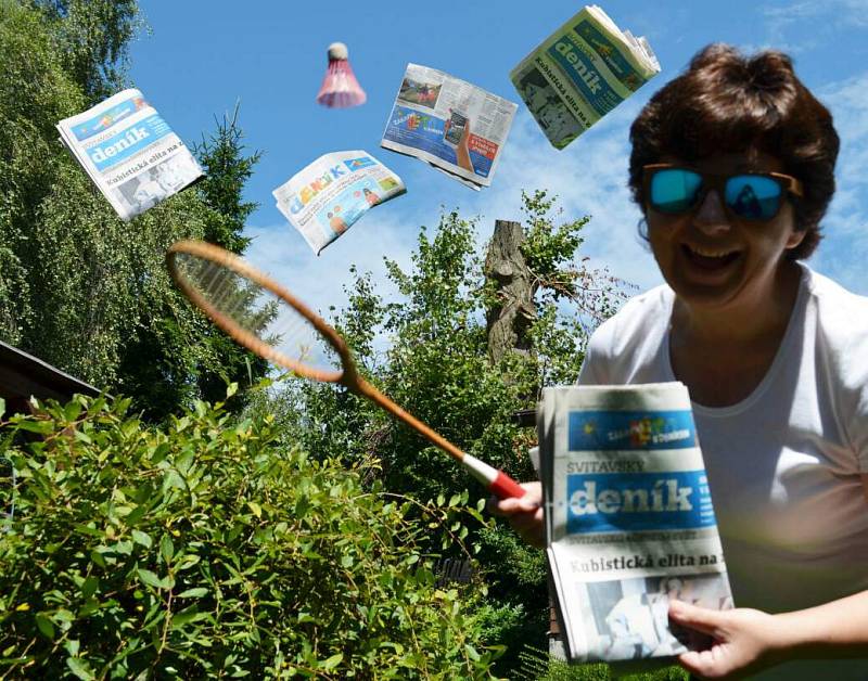 Vítězná fotografie: Exotika, moře-lepší badminton a Deník na dvoře. :) Autorkou je Zdena Sedláková z Rohozné u Poličky.