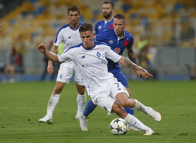 Zápas mezi Slavií Praha a Dynamem Kyjev skončil pro slávisty prohrou 0:2.