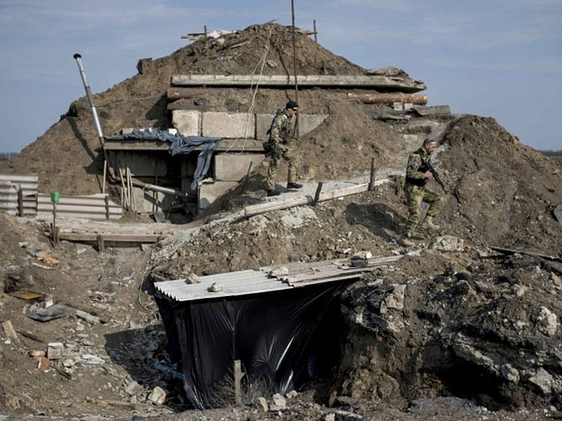 Válkou zmítané území na ukrajinském Donbasu v době bojů o Krym