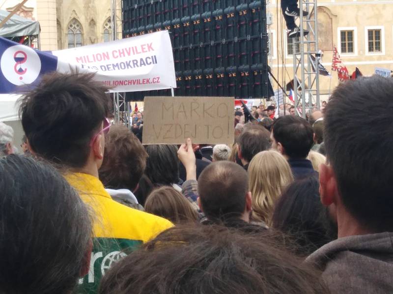 Protesty proti Marii Benešové v Praze