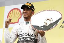 Lewis Hamilton triumfoval ve Velké ceně Belgie.