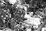 Následky pádu letadla společnosti Japan Airlines v roce 1985.