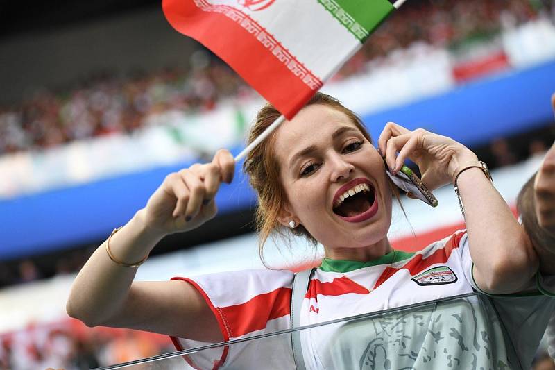 Íránská fanynka. Fotbalové MS Rusko 2018