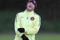 Wayne Rooney na tréninku Manchesteru United.
