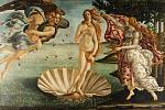 Obraz Zrození Venuše znázorňuje bohyni, která se vynořila z moře jako dospělá žena a dorazila na mořský břeh. Mušle, na které stojí, byla ve starověku symbolem ženské vulvy.