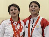 Nino Salukvadzeová (vpravo) na olympiádě v Pekingu