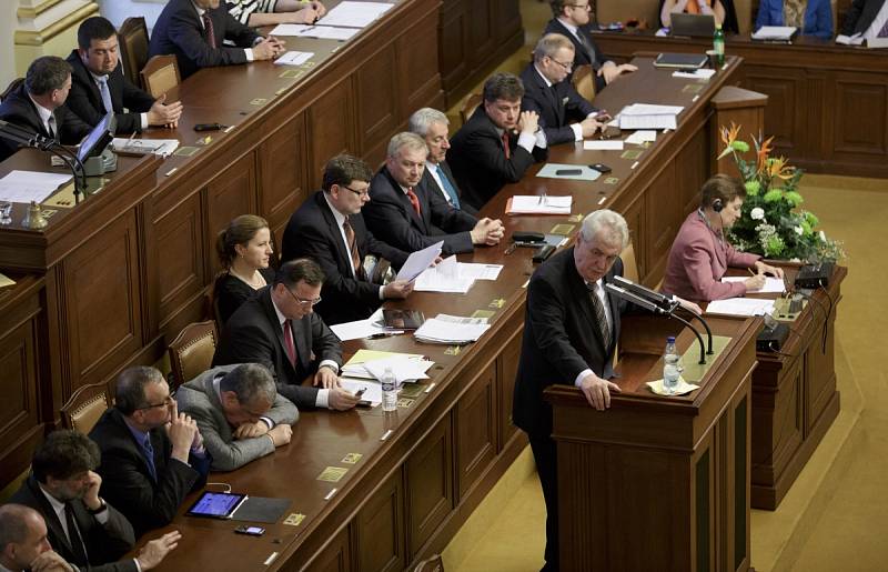 Prezident Miloš Zeman přednesl 7. května projev v Poslanecké sněmovně.