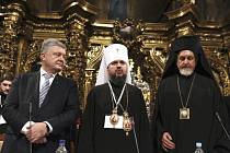 Ukrajinský prezident Petro Porošenko, Epifanij a metropolita Emanuel