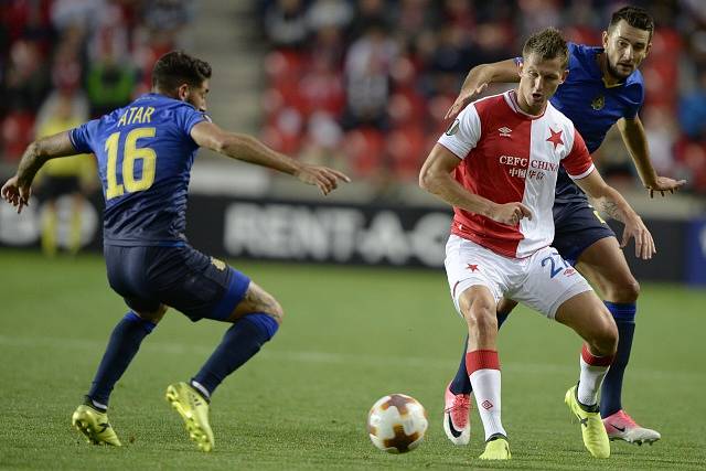 Utkání 1. kola základní skupiny A fotbalové Evropské ligy: SK Slavia Praha - Maccabi Tel Aviv, 14. září v Praze.