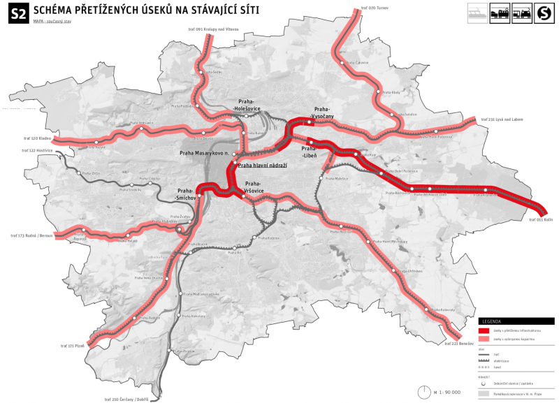 Přetížené tratě v Praze