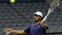 Feliciano Lopez na tréninku před finále Davis Cupu.