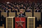 Michail Gorbačov v Praze přednesl 10. dubna 1987 (den po svém příjezdu) projev na slavnostním shromáždění československo-sovětského přátelství v tehdejším Paláci kultury. K přítomnosti sovětských vojsk v Československu se ale nevyjádřil