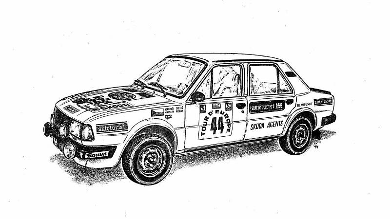 Škoda 130 MTX Rallye (1985). Soutěžní verze modelu 130 pro rallye skupinu A-1300.