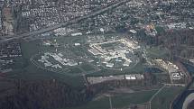 Letecký pohled na Monroe Correctional Complex, státní věznici v Monroe, stát Washington, v níž si Gary Grant odpykává doživotní trest