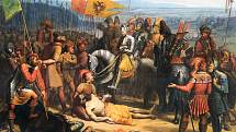 Porážka českého krále Přemysla Otakara II. římským králem Rudolfem I. Habsburským.