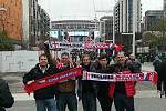 Fanoušci z Pardubického kraje na zápase Česka s Anglií ve Wembley.