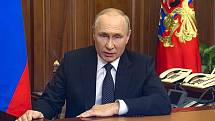 Ruský prezident Vladimir Putin v televizním vystoupení, 21. září 2022.