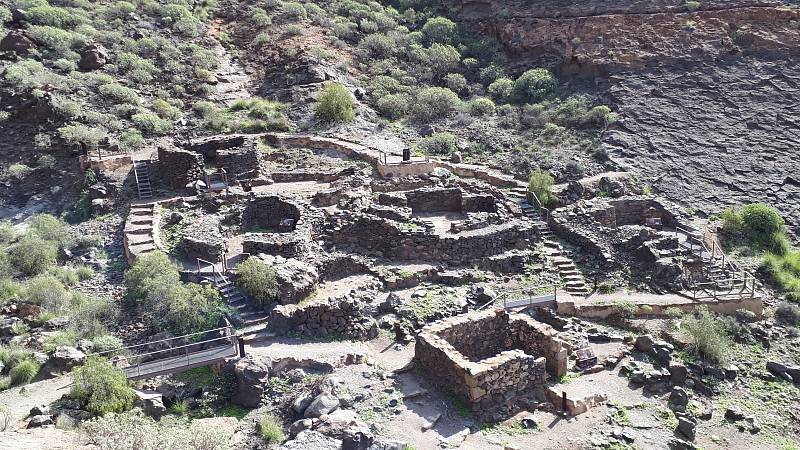 Gran Canaria. Archeologické naleziště u Puerto  de Mogán