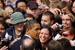 Americký prezident Barack Obama vystoupil se svým projevem 5. dubna na pražském Hradčanském náměstí.
